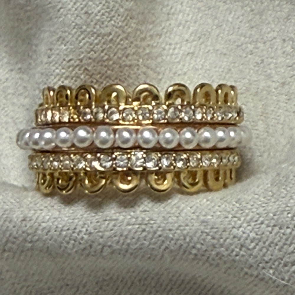 Kate Spade Chantilly Charm Stackable Ring Hinged … - image 1